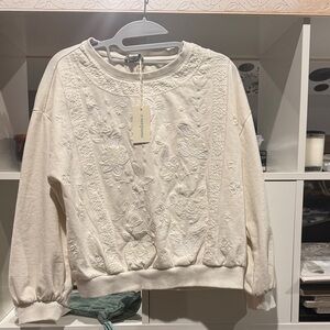 Sundance Cream Embroidered Sweater